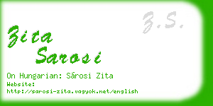zita sarosi business card